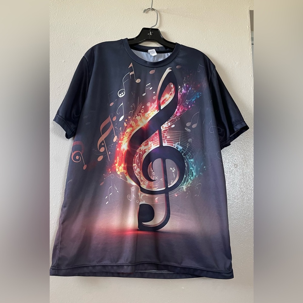 Black Music Note Graphic T-Shirt